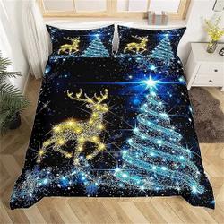 Christmas Duvet Cover Gold Reindeer Bedding Set Gift For Your Girlfriend Boyfriend Gift For Love Gift For Friend Best Valentine Present Holiday Gift