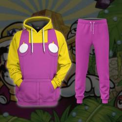 Wario Mario Halloween Costumes Hoodie, Super Mario Bros Cosplay 3D Hoodie