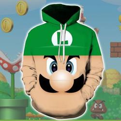 Mario Luigi 3D Full Over Print Hoodie, Mario Luigi Costume 3D Hoodie