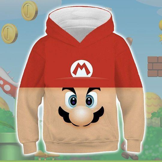 Super 3D Full Over Print Hoodie, Mario Costume 3D Hoodie