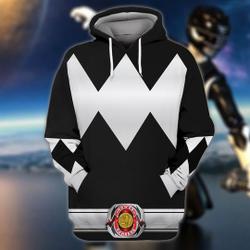 Power Rangers Cosplay Costume, Costume Black Ranger 3D Hoodie