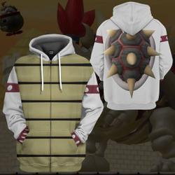 Mario Dry Bowser Full Over Print 3D Hoodie, Super Mario Dry Bowser 3D Hoodie