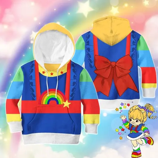 Rainbow Brite Inspired 3D Costume, Girls Rainbow Costume, Girls Rainbow Brite 3D Hoodie