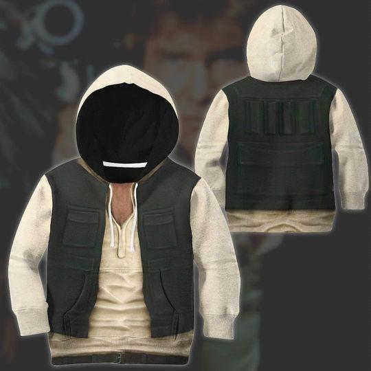 StarWars Han Solo Halloween Costumes Hoodie, Han Solo Cosplay Costume 3D Hoodie