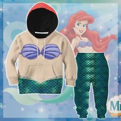Cute Mermaid Women Costume 3D Shirt, Mermaid Little Princess 3D Hoodie