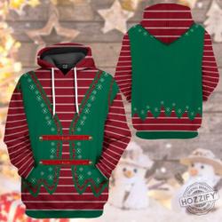 Elf Christmas Cosplay Custom 3D All Over Printed Artificial Wool Hoodie - Perfect Gift for the Holidays