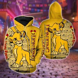 Lion King Hoodie, Disney Simba Hoodie, Lion King
