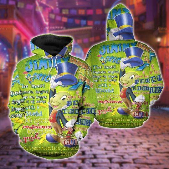 Jiminy Cricket Hoodie, Jiminy Cricket Pullover Hoodie, Jiminy Cricket