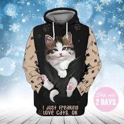 Cat Kute 3D Full Print Unisex Hoodie, All Over Printed Cats Sweatshirt, 3D Hoodie, Winter Hoodie