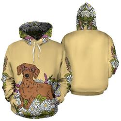 3D Cute Dachshund Pullover Hoodie, Dachshund Hoodie, Hoodies with Front Pocket Gifts