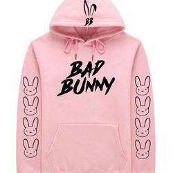Bad bunny pink hoodies with Bb logo