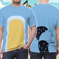 Dad Blue Dog 3D Shirt, Family Custom Halloween Shirt, Dad Puppy Cosplay All Over Print 3D Shirt, Father Gift, Halloween Party Tee