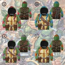 Halloween Costume Ninja Turtle 3D Shirt, Leonardo Turtle 3D Full Over Print Hoodie