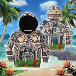 Tattoo Native Dad 3D Shirt, Native Men Costume, Tattoo 3D Full Over Print Hoodie