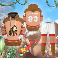 Donkey Kong Full Over Print 3D Hoodie, Donkey Kong Cosplay 3D Full Over Print Hoodie