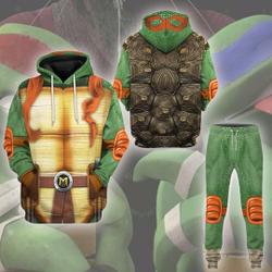 Halloween Costume Ninja Turtle 3D Shirt, Leonardo Turtle 3D Hoodie