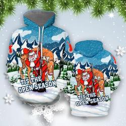 Hunting Santa Christmas All Over Print 3D Hoodie