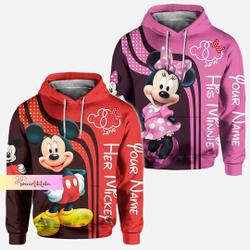 Mickey Minnie Hoodie, Custom Her Mickey His Minnie Hoodie, Matching Couple Hoodies, Mickey Mouse Hoodie
