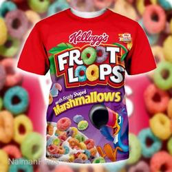 Kelloggs Froot Loops Tshirt Group Halloween Costumes Group Candy 3D Shirt Meaningful Gift For Family Gift For Boyfriend Valentine Gift