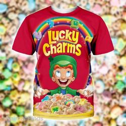 Lucky Charms Cereal Tshirt Group Halloween Costumes Group Candy 3D Shirt Meaningful Gift For Family Gift For Boyfriend Valentine Gift