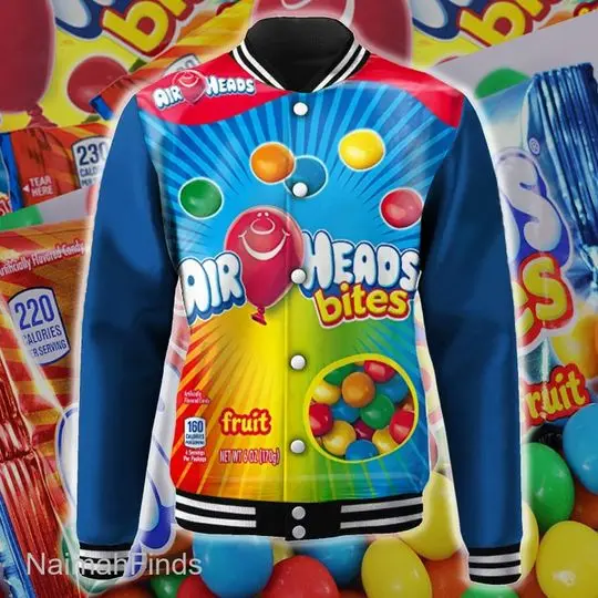 Airheads Bites Halloween Costume Baseball Jacket, Halloween Chocolate Bar 3D Shirt Meaningful Gift For Family Gift For Boyfriend Valentine Gift