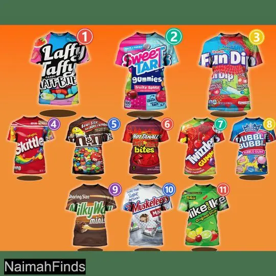 Chocolate Bar Group Halloween 3D Shirt, Candy Group Costumes 3D Shirt Meaningful Gift For Family Gift For Boyfriend Valentine Gift
