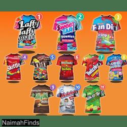 Chocolate Bar Group Halloween 3D Shirt, Candy Group Costumes 3D Shirt Meaningful Gift For Family Gift For Boyfriend Valentine Gift