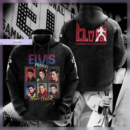 Retro Elvis Presley Hoodie, Elvis 3D Hoodie