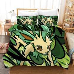 PKM Pika Leafeon #19 Duvet Cover Pillowcase Bedding Set Gift For Your Girlfriend Boyfriend Gift For Love Gift For Friend Best Valentine Present Holiday Gift