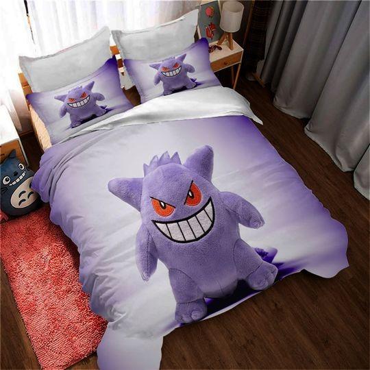 Personalized Gengar Beddin Duvet Covers Bedding Set,Twin Full Queen King Cover PillowGift For Your Girlfriend Boyfriend Gift For Love Gift For Friend Best Valentine Present Holiday Gift