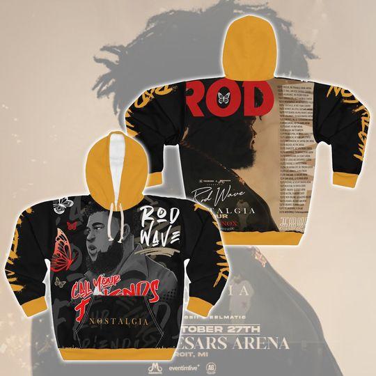 Rod Wave Nostalgia Concert Rap Hoodie, World Tour 2023 Tickets Vintage