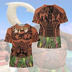 Moana Maui 3D Shirt, Moana Cosplay Costume Meaningful Gift For Family Gift For Boyfriend Valentine Gift