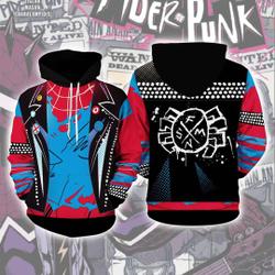 Spider Punk 3D Full Over Print Hoodie, Spider Man Suit