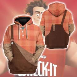 Wreck It Ralph Costume Cosplay, Funny Movie Character 3D Hoodie