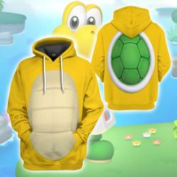 Mario Koopa Troopa 3D Print Hoodie, Super Mario Cosplay Hoodie