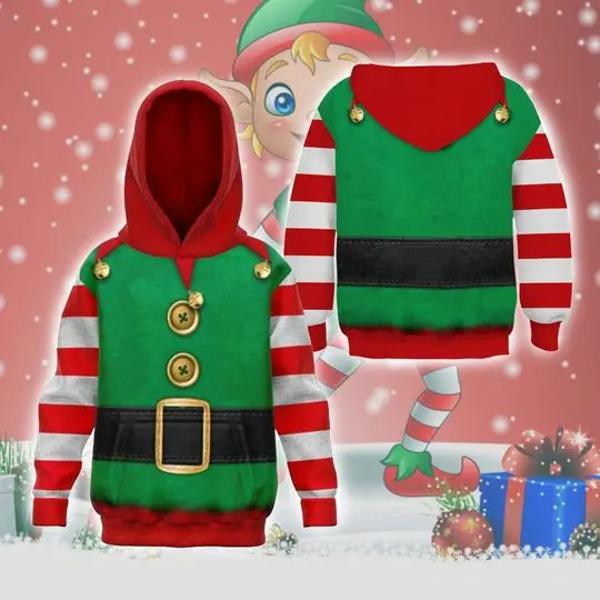 Elf Christmas Cosplay 3D All Over Printed Hoodie