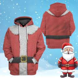Christmas Santa 3D Hoodie, Santa Costume 3D Shirt