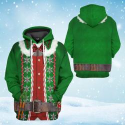 Christmas Elf Hoodie, Elf 3D Shirt Merry Christmas Buddy Hobbs Elf Costume