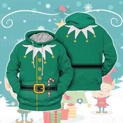 Christmas Elf Cosplay Custom 3D Artificial Wool Hoodie