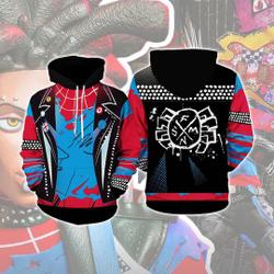 Spider Punk 3D Hoodie | Spider Man Across The Spider Verse Shirt