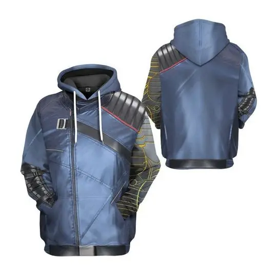 Winter Soldier Cosplay 3D Shirt, Marvel Hero Halloween Costume Hoodie