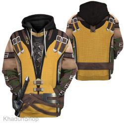Hellspawn Fighter Costume Cosplay Shirt, Yellow Ninjitsu Master 3D SHoodie
