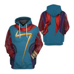 Mrs Marvel Cosplay 3D Shirt, Marvel Hero Halloween Costume Hoodie