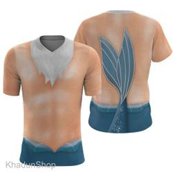 The King Of The Ocean 3D T-shirt, Merfolk Cartoon Film Shirt Meaningful Gift For Family Gift For Boyfriend Valentine Gift