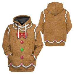 Gingerbread Man Cosplay 3D Full Over Printed Unisex Hoodie