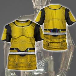 Star Wars C3PO Costumes 3D Shirt, Sci Fi Warrior Inspired Outfit Meaningful Gift For Family Gift For Boyfriend Valentine Gift