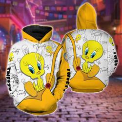 Tweety Hoodie, Tweety Looney Tunes 3D Hoodie, Tweety Gift, Mother's Day Hoodie