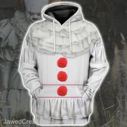 Pennywise Costume Hoodie, Clown Halloween Clown Costume Shirt