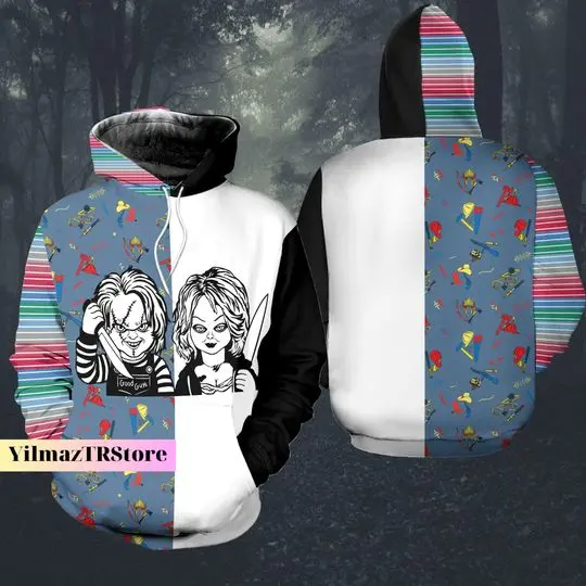 Chucky And Tiffany Hoodie, Halloween Chucky Shirt