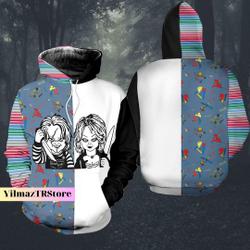Chucky And Tiffany Hoodie, Halloween Chucky Shirt